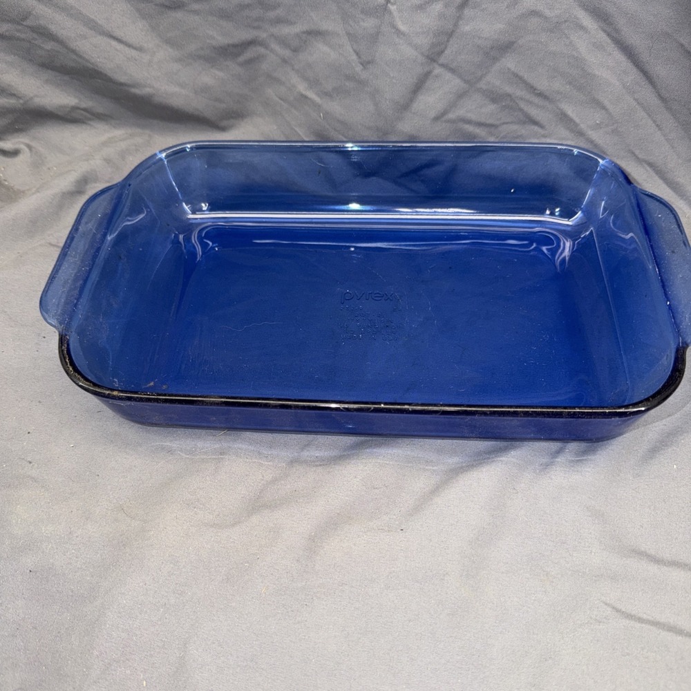 Pyrex Cobalt Blue Rectangular Baking Pan Dish 232-r